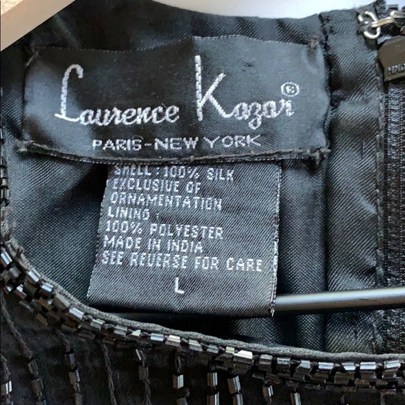 Laurence Kazar Vintage Silk Black Beaded Top - Picture 8 of 8
